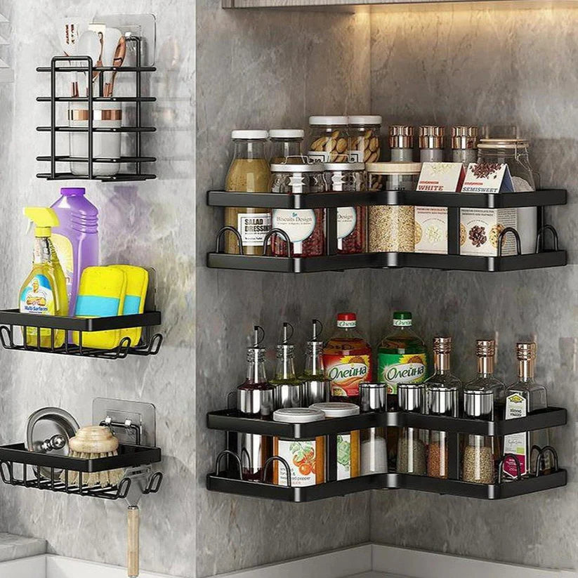 Transformez Votre Salle de Bain Sans Percer : Le Set Complet de Rangement de Douche Adhésif.