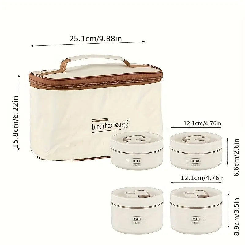 Gardez vos Repas Chauds et Frais avec Style : Le Set Lunch Box Isotherme et ses 4 Contenants en Inox.