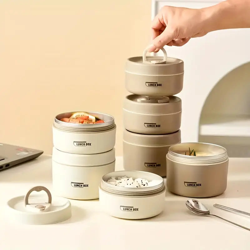 Gardez vos Repas Chauds et Frais avec Style : Le Set Lunch Box Isotherme et ses 4 Contenants en Inox.