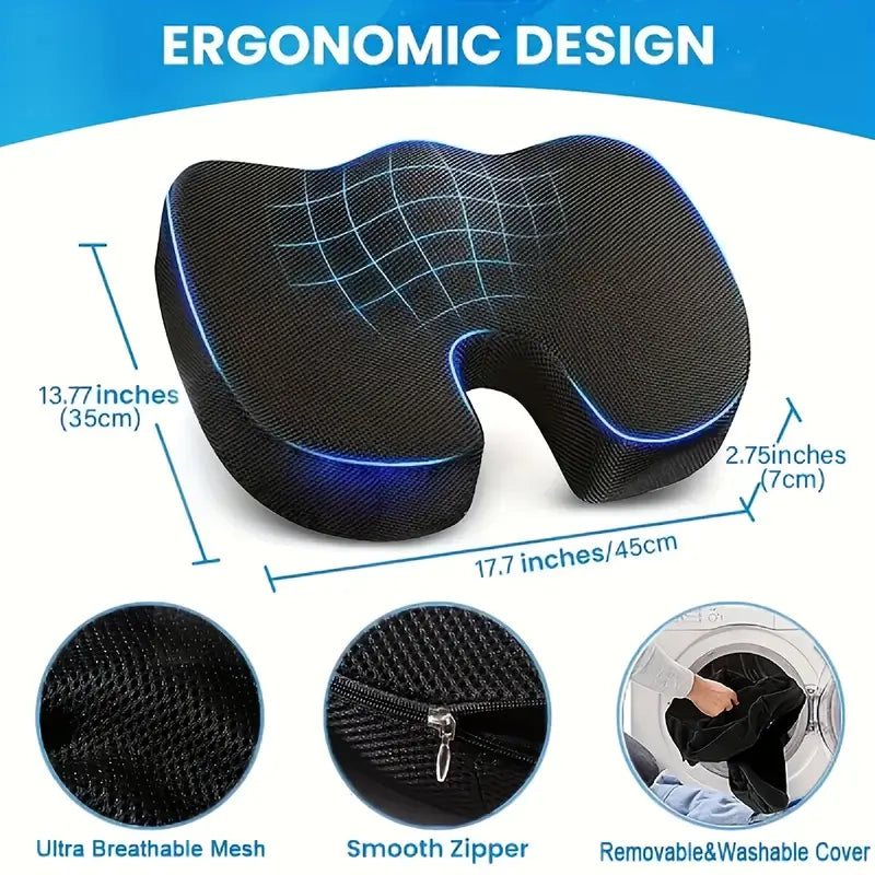 Le Secret d'une Assise Parfaite : Votre Coussin Orthopédique à Mémoire de Forme pour un Soutien Optimal.