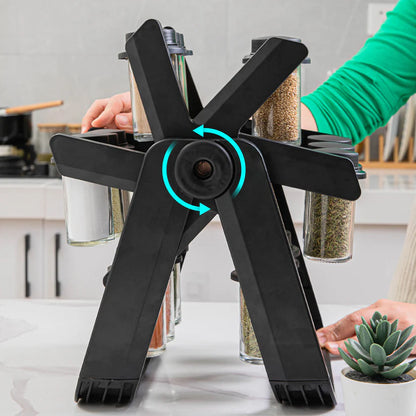 L'Organisation Ultime : Porte-Épices à 18 Pots, Pliable et Rotatif pour un Accès Instantané.