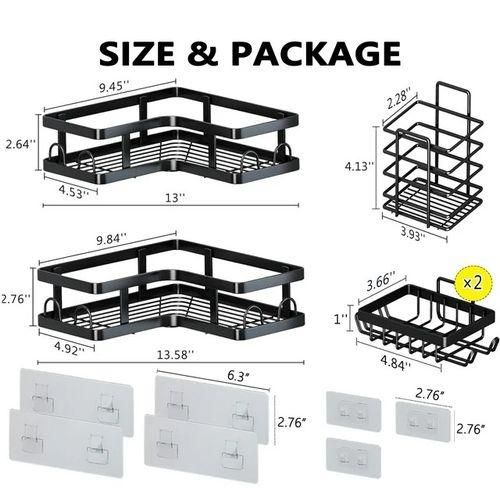 Transformez Votre Salle de Bain Sans Percer : Le Set Complet de Rangement de Douche Adhésif.