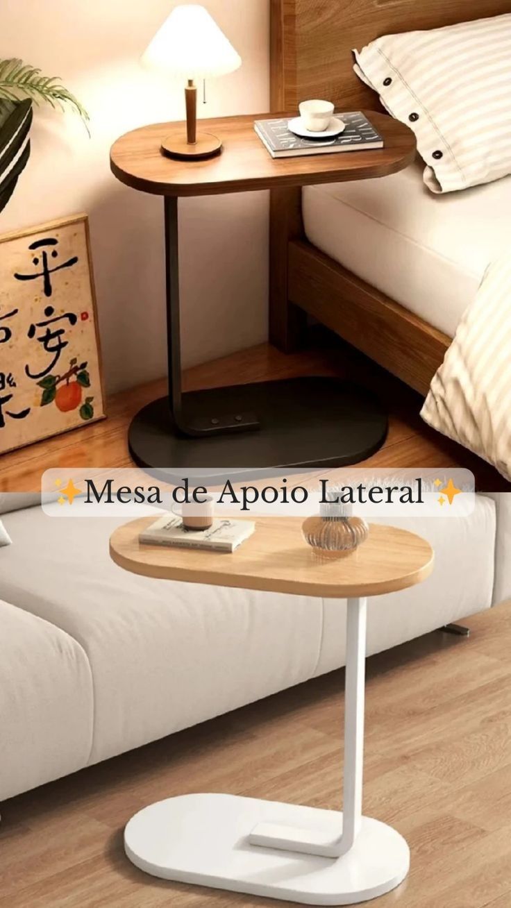 L'Élégance Nomade : La Table d'Appoint qui se Glisse Parfaitement sous Votre Canapé.