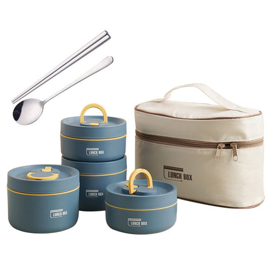 Gardez vos Repas Chauds et Frais avec Style : Le Set Lunch Box Isotherme et ses 4 Contenants en Inox.