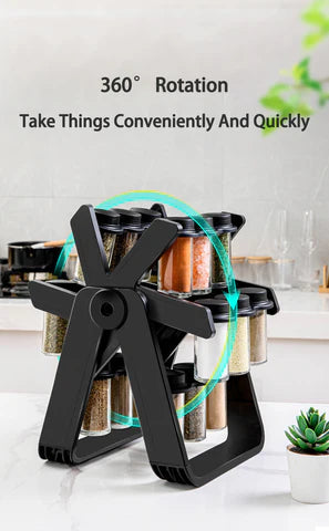 L'Organisation Ultime : Porte-Épices à 18 Pots, Pliable et Rotatif pour un Accès Instantané.