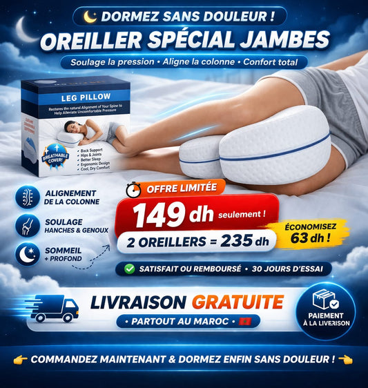 Coussin Orthopédique Ergonomique pour Jambes – Soutien Optimal & Confort Médical